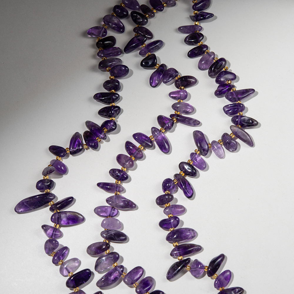 Аметист натуральный, перышки, 11-28мм