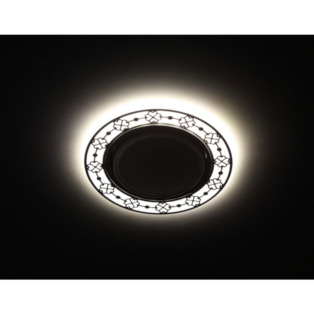 DK LD28 WH/WH Светильник ЭРА декор cо светодиодной подсветкой GX53, белый/белый