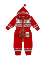 Вязаный комбинезон для новорожденных и малышей на молнии