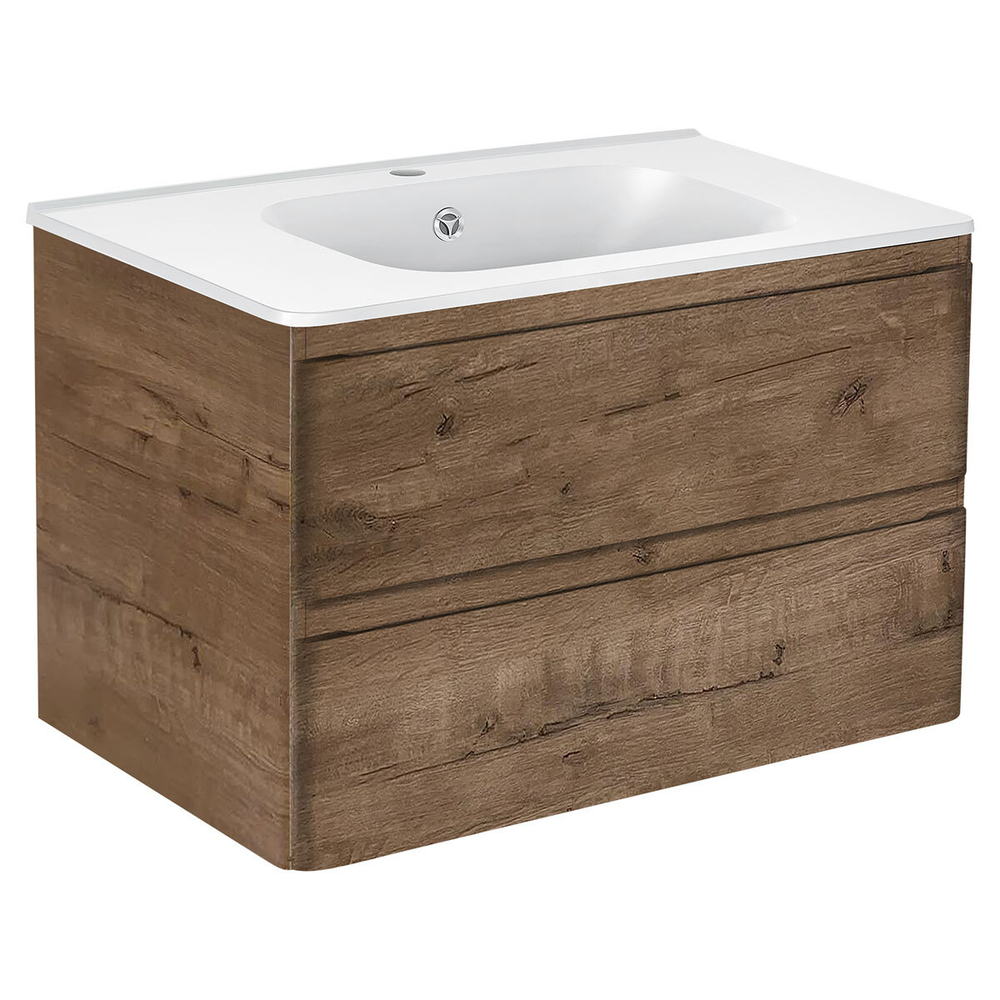 Тумба под раковину Vincea Vico 800 подвесная, 2 выкатных ящика soft close, V.Oak