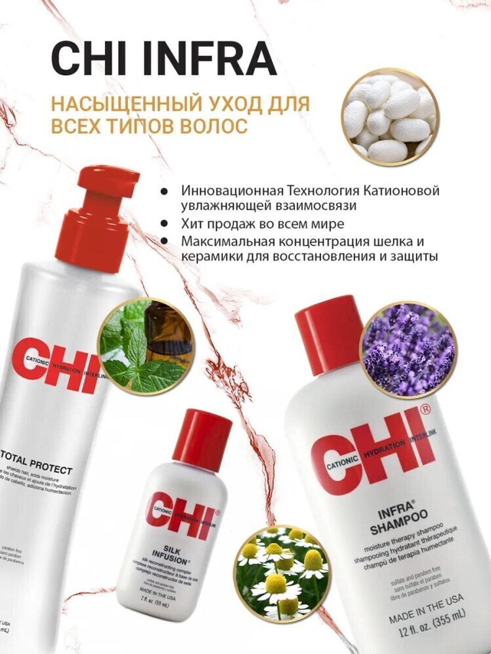 Термозащитный лосьон CHI Infra Total Protect для всех типов волос, 59мл