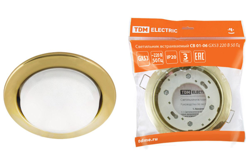 Светильник встраиваемый CB 01-06 GX53 220В 50Гц золото TDM
