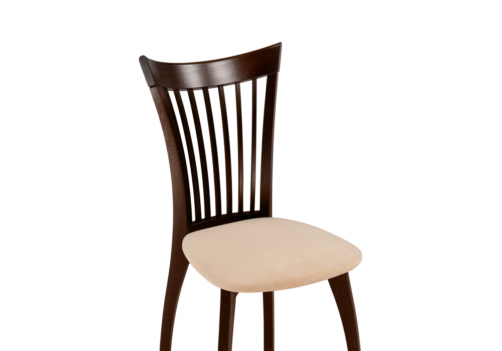 Стул деревянный Woodville Лидиос велюр тедди 008, орех темный