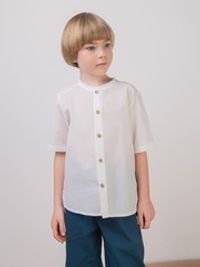 Рубашка хлопковая "Молоко" с коротким рукавом