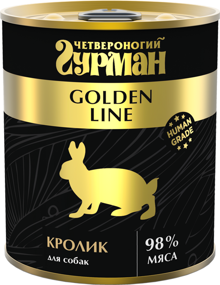 Корм консервированный для собак Четвероногий гурман &quot;Golden line Кролик&quot;, 340 г