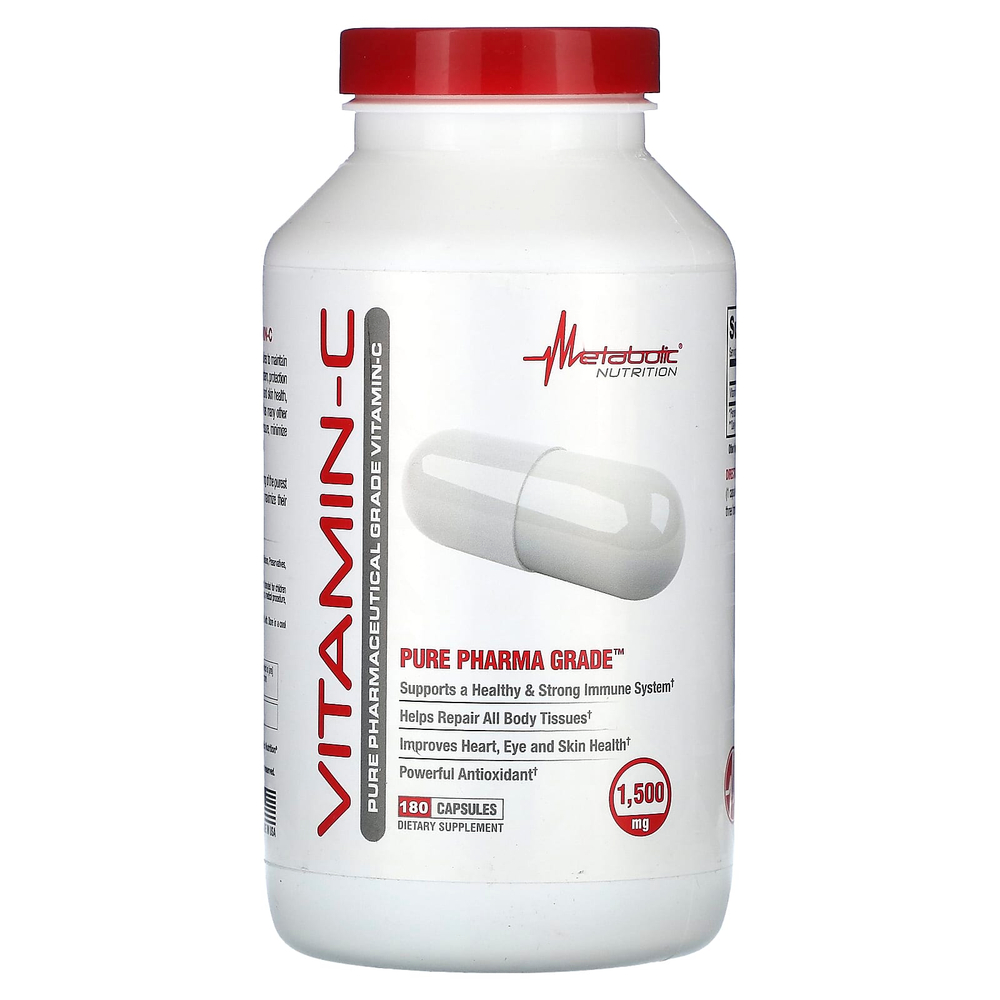 Metabolic Nutrition, Витамин C, 180 капсул (750 мг на капсулу)