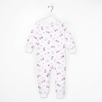 Комбинезон детский, цвет белый/кошки, рост 74 см (Детская линия)