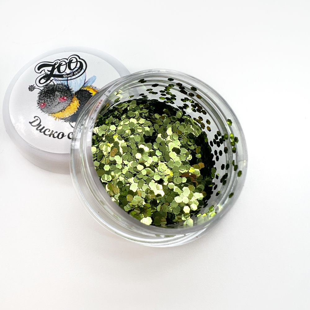 Шестигранники 1 мм Диско соты 2 г оливковый