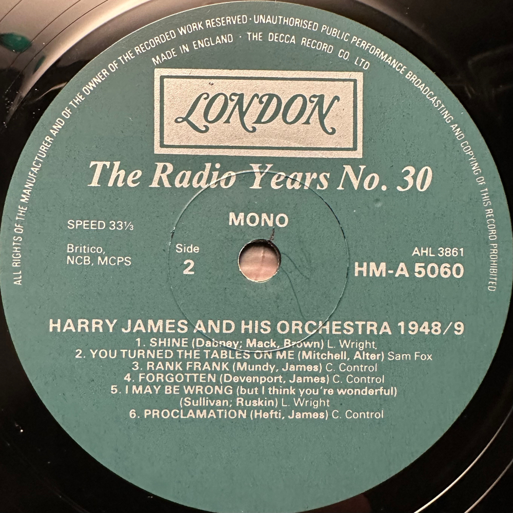 Harry James And His Orchestra - Harry James And His Orchestra 1948-49 (Англия 1979г.)