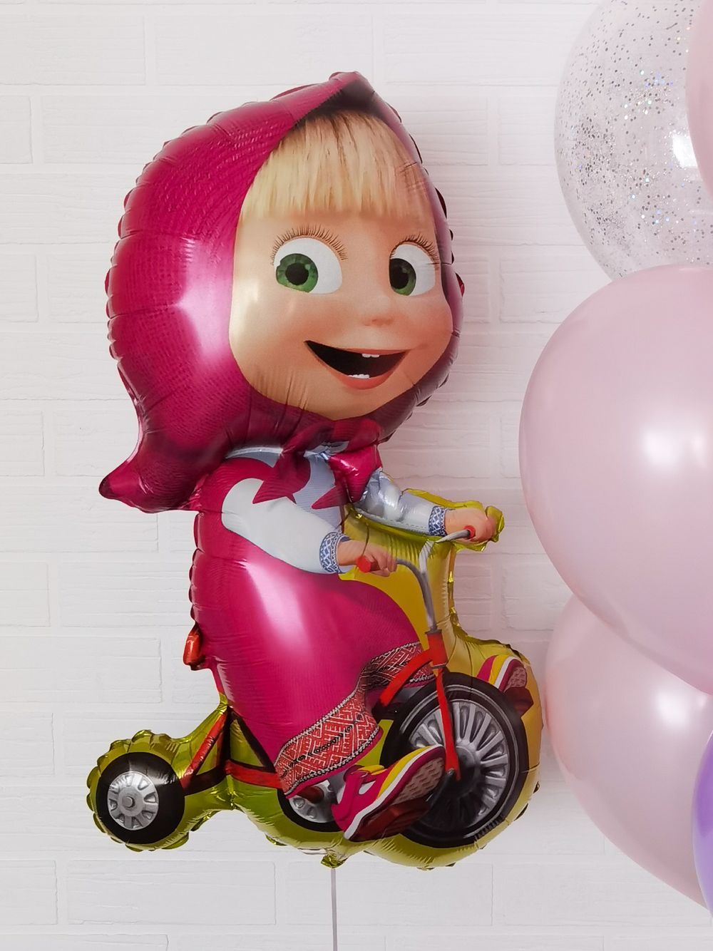 G Шар фигура Маша на велосипеде (39"/99 см) (БГ-32)  Изображение6