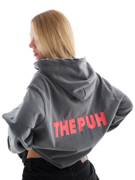 Графитовая хлопковая зип-худи с красным лого