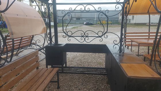 Мангал Беседка ковка (мангал + скамейка + столик )