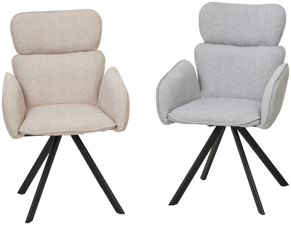 Стул М-City DISAUR Лонг (Long) поворотный на поворотный на 360 градусов, Ns10 Серый, букле, Черный каркас