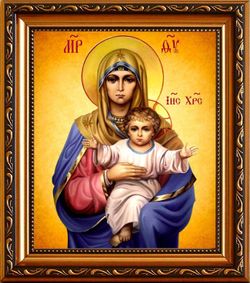 Объятия Отча (Уссурийская). Икона Богородицы на холсте.