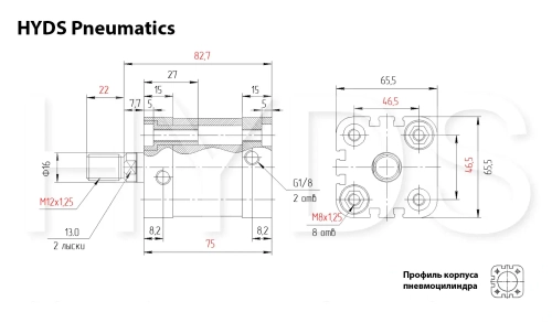 ADN-50-30-A-P-A Пневмоцилиндр