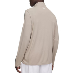 Теннисная футболка Under Armour Tech Taping 1/2 Zip - timberwolf taupe/black/white