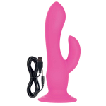 Розовый двухголовый вибратор-насадка Rechargeable Love Rider Wireless Pleaser - 19 см. (Цвет: розовый)