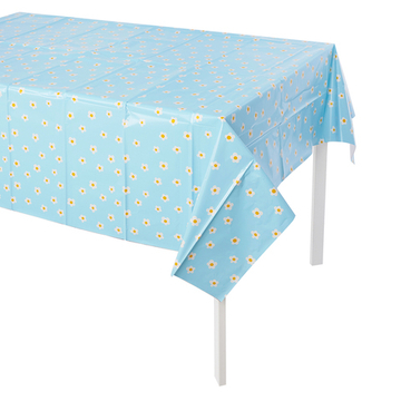 Скатерть полиэтиленовая «Ромашки» в голубом цвете, 137×183 см