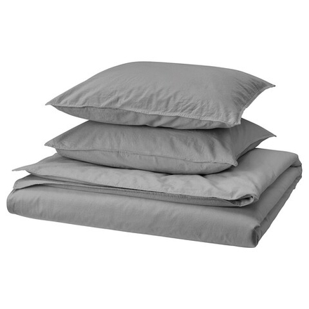 IKEA ÄNGSLILJA  (ИКЕА ÄНГСЛИЛЙА)  -  Пододеяльник и 2 наволочки, серый, 200x200/50x60 см
