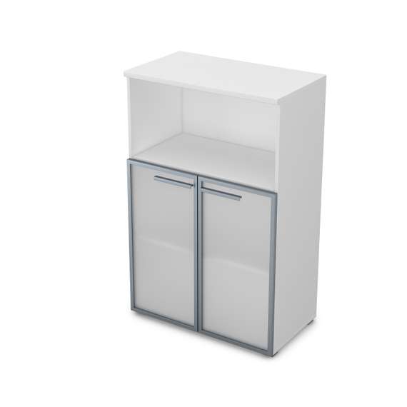 9ШД.017.5 Шкаф средний со стеклом и нишей (800*450*1245)