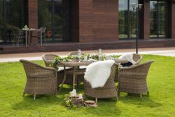 "Эспрессо" обеденная группа плетеная, цвет соломенный