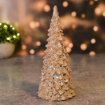 Сувенир новогодний с подсветкой "Волшебная красавица" 17см, золото, работает от батареек LR44*3