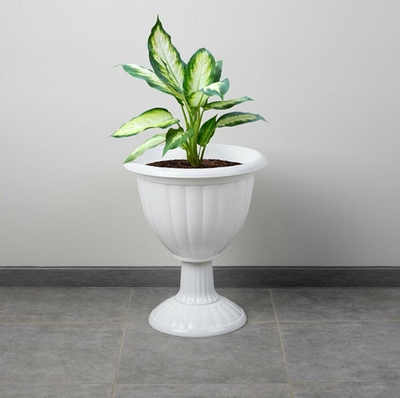 Вазон Жасмин 18л на высокой ножке, белый