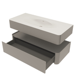 База под раковину Caprise 1200 подвесная, 1 выкатной ящик soft close, светло-серый матовый