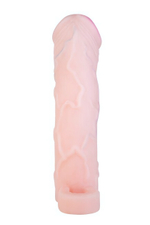 Реалистичная насадка с кольцом для мошонки Penis Extension With a Locking Ring #4 Extra Large +5 см. (Цвет: телесный)