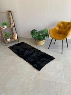 Коврик прикроватный накидка на кресло из кусочков овчины, 160 х 50 см.