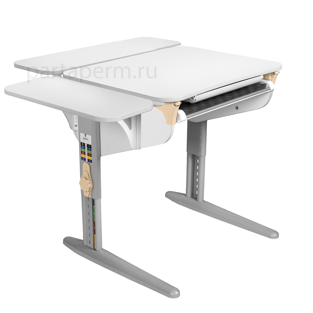 Растущая парта Дэми СУТ 44 с лотком и полками СУТ.32.250 и СУТ.45.310 (1000×715 мм)