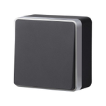 Выключатель одноклавишный проходной Gallant черный с серебром W5012034