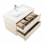 Тумба с раковиной BelBagno KRAFT 80 2C-SO/BB800ETL Rovere Galifax Bianco