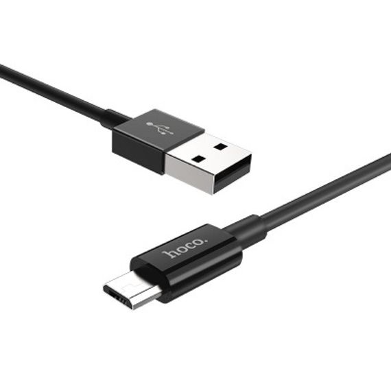 USB - микро USB HOCO X23 Skilled, 1.0м, круглый, 2.1A, силикон, цвет: чёрный