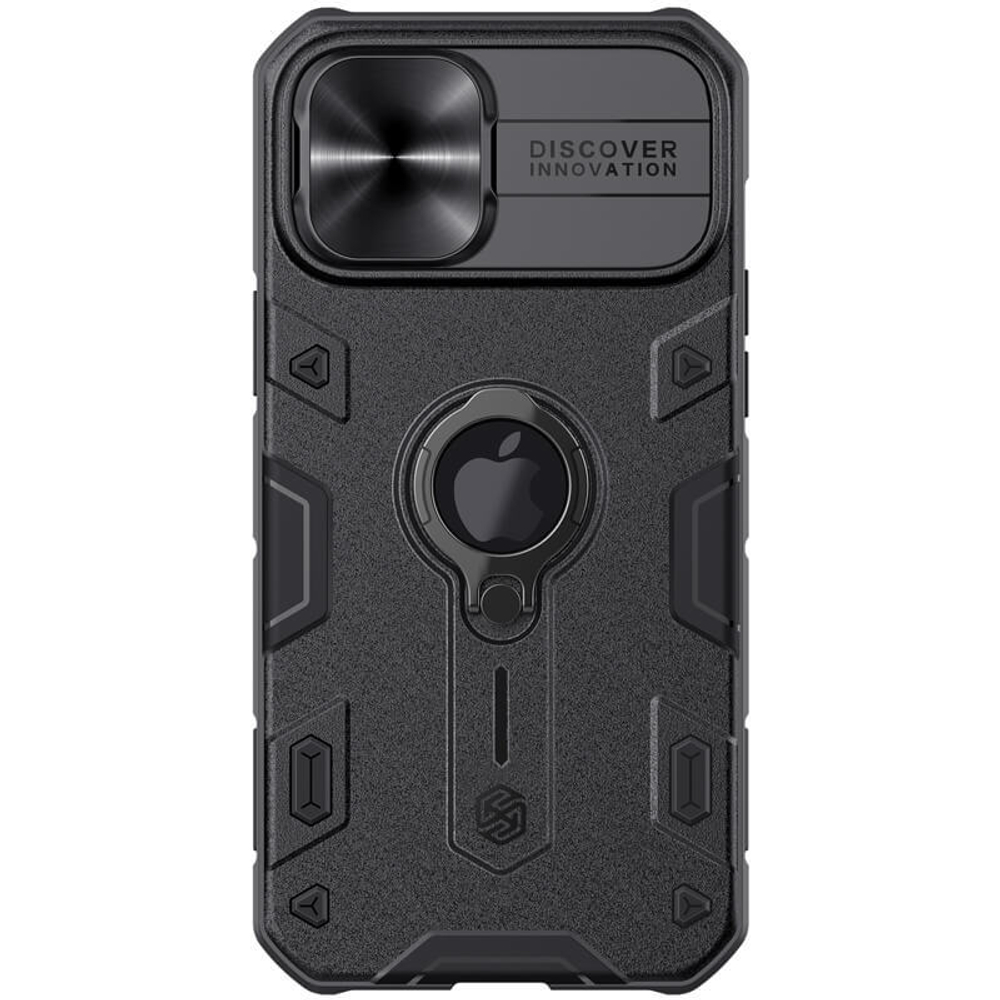 Противоударный чехол с кольцом и защитой камеры Nillkin CamShield Armor Case для iPhone 12 Pro Max