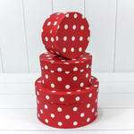 Коробка 21х11.5 см Набор 3 шт "Горошек" (Красный)