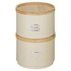 НАБОР БАНОК AGNESS ДЛЯ СЫПУЧИХ, 11Х16 СМ, ШТАБЕЛИРУЕМЫЕ, ЦВЕТ: IVORY