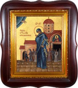 В киоте. Светописанная икона Божьей Матери. (Светоявленный образ Богородицы).