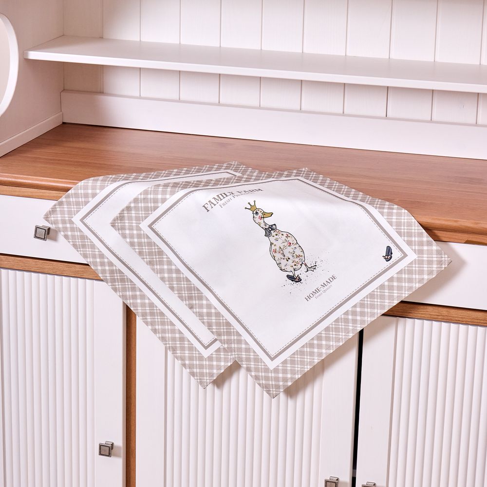 НАБОР САЛФЕТОК ИЗ 2-Х ШТ "FAMILY FARM" 40Х40СМ, ТВИЛ, КЛЕТКА