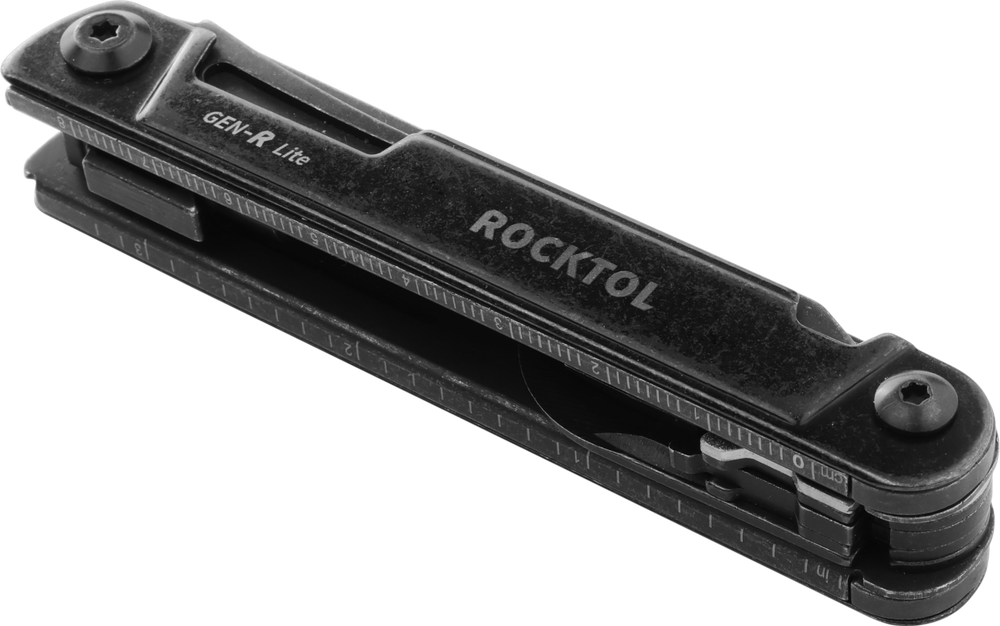 Нож-мультитул Rocktol 15 в 1 нержавеющая сталь, черный, кожаный чехол