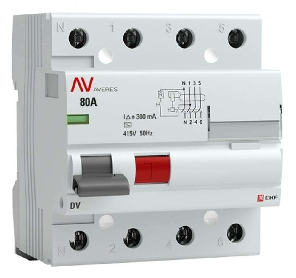 УЗО  EKF rccb-4-80-300-ac-av