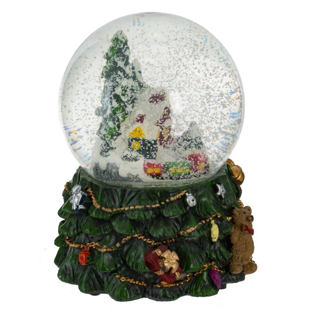 GAEM Фигурка декор в стекл шаре "Домики" (подсв, муз, вьюга, AAAх3 н/п), D 9.5 см, L11,5 W11,5 H15,5 см