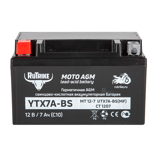 Аккумулятор Rutrike 12V/7Ah (YTX7A-BS)