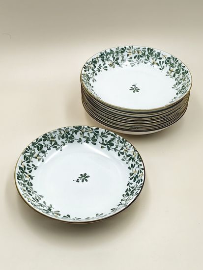 Тарелка 20 см. "Япония" зеленый декор