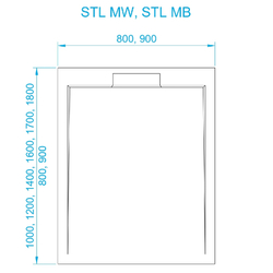 Душевой поддон прямоугольный RGW STL MB Черный мрамор (900x1000)