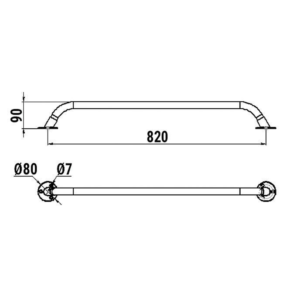 Поручень Ø25 мм, 820 мм