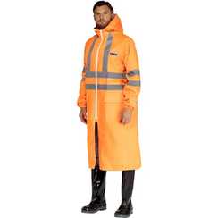 Плащ сигнальный влагозащитный Waterproof Line Extra-Vision WPL ПВХ на молнии оранжевый с СОП