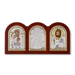Триптих, Спаситель, Семейство, Молитва, икона, красное дерево 320х160