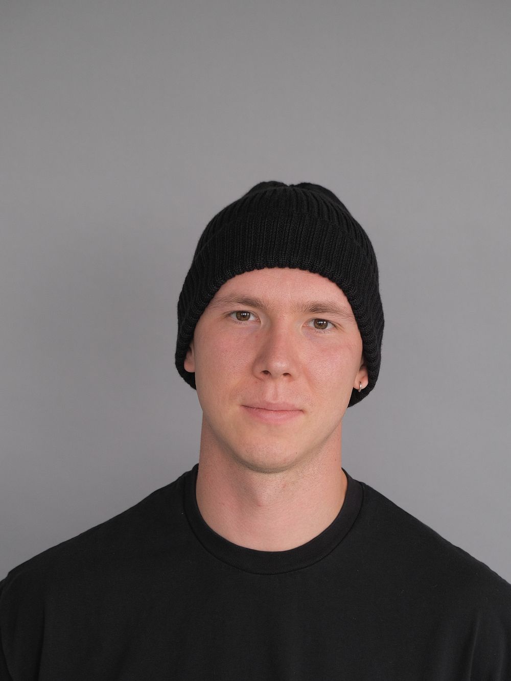 Шапка вязаная-резинка весенняя/осенняя КЭП(Черный) МУЖСКОЙ