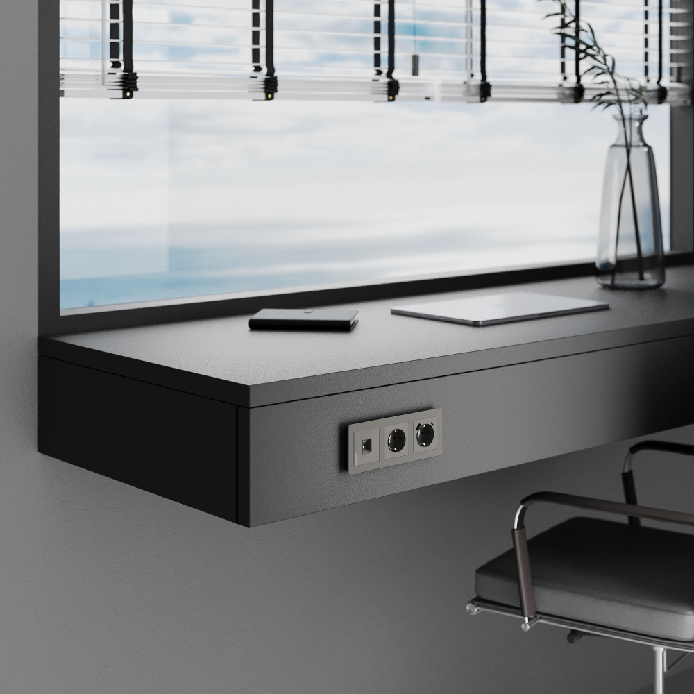 Розетка Ethernet RJ-45 (графит акрил)